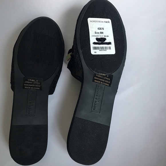 Rock & Candy by Zigi FANCY BLACK SEXY EMBELLISHED SEQUINS FLAT SLIPPERS Sz 8. - Picture 5 of 8